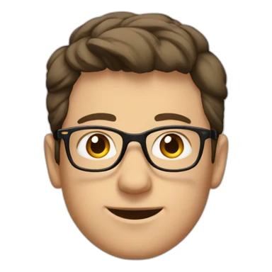 german guy with short brown hair up wearing glasses and dark t-shirt with flowers print sticker