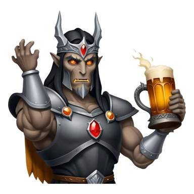 sauron holding a stein sticker
