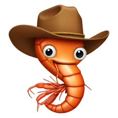 Shrimp with cowboy hat sticker