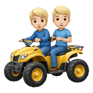 Please make 2 separate young boys both blonde riding separate four wheelers sticker