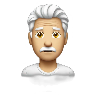 confused white haired man sticker