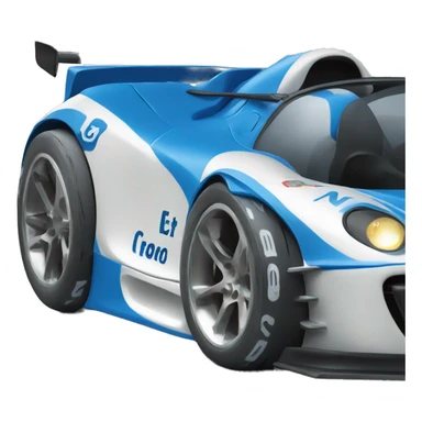 auto de carrera azul sticker