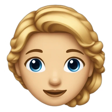 Femme à la couleur de peau claire, cheveux long châtain, yeux bleue, sourire, maquille  sticker