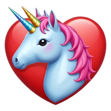 heart with a unicorn motif sticker