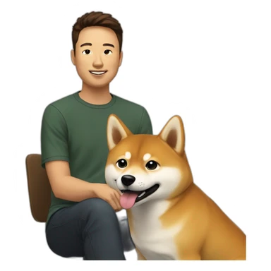Elon with shiba sticker