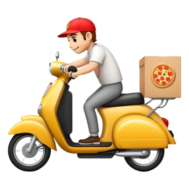 pizza delivery in pizza scooter sticker