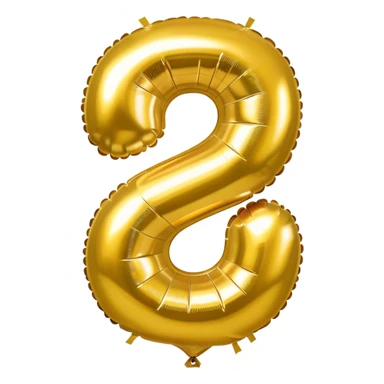 gold balloon shaped like number 9 sticker