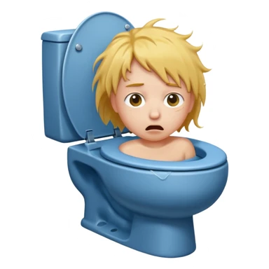 A persons head is sticking out of a toliet sticker