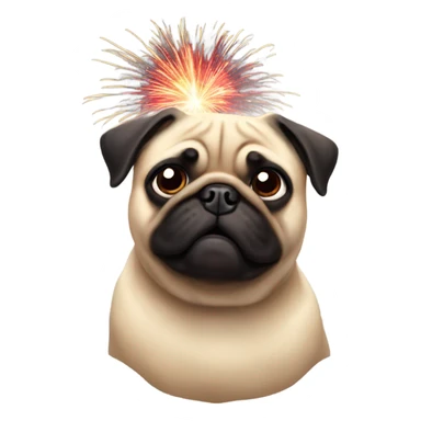 Pug fireworks sticker