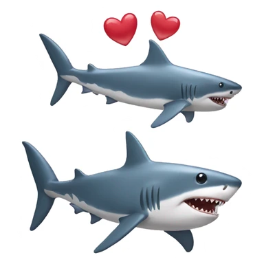 Shark with hearts in his eyes sticker