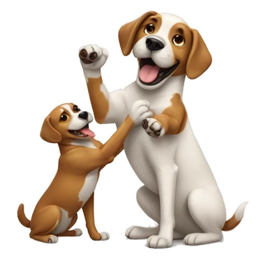 Three dogs high fiving sticker
