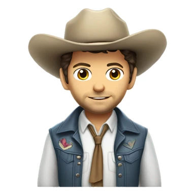 misha collins or also known as castiel, with the most gayest looking shit and cowboy hat sticker