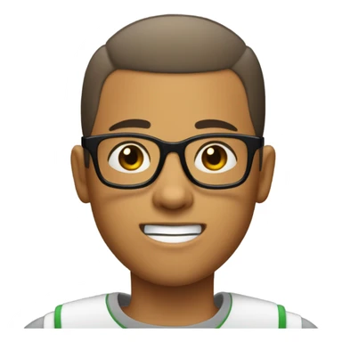 Buzz cut boy with goatee and glasses sticker