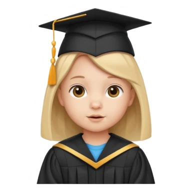 baby in a graduation gown and cap sticker