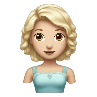 a girl with rabbit ears and a princess cut white skin sticker