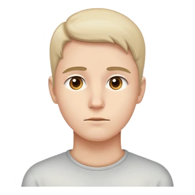 A minimal face with eyes looking away to the side, neutral expression, emotionally reserved, invisible barrier, slight distance sticker