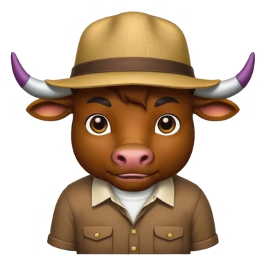 bull with shirt and hat sticker