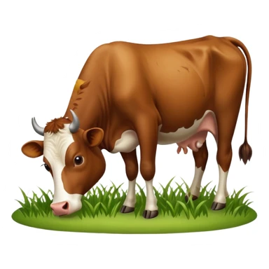 cow in the process of eating grass sticker