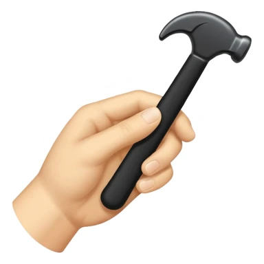 a hand with a black handle sticker