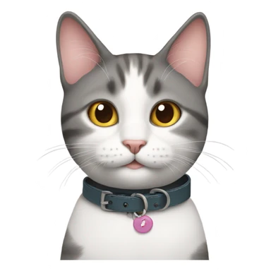 Cat wearing a collar with words  sticker