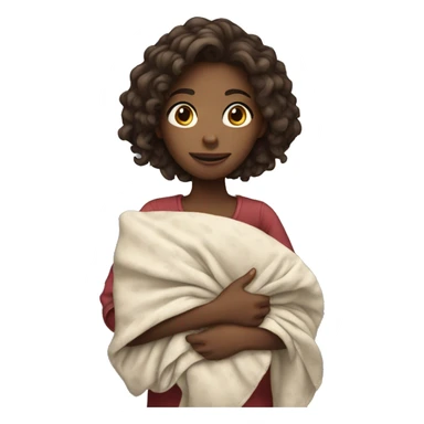 Girl hold a blanket  sticker