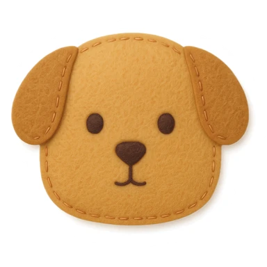 <StylePrompt>
  <Name>Minimal Felt Appliqué Icon</Name>
  <Description>
    A simplified plush icon style with soft felt textures, minimal facial features, and gentle stitching. Focuses on iconic shapes with low visual complexity for maximum clarity at small sizes.
  </Description>
  <VisualProperties>
    <Material>Felt</Material>
    <Texture>Soft, matte surface with faint fiber detail</Texture>
    <Stitching>
      <Type>Thin thread</Type>
      <Color>Muted orange or brown</Color>
      <Pattern>Sparse edge stitching only</Pattern>
    </Stitching>
    <Padding>Low to moderate—slightly puffy but not high-relief</Padding>
    <Edges>Smooth, rounded</Edges>
    <ColorPalette>
      <Primary>Warm yellows, oranges, and browns</Primary>
      <Accent>Minimal dark brown for eyes and nose</Accent>
      <Background>Plain or soft gradient, off-white preferred</Background>
    </ColorPalette>
  </VisualProperties>
  <FacialFeatures>
    <Eyes>Small circles, dark brown</Eyes>
    <Nose>Simple dot or triangle</Nose>
    <Mouth>Omit or use curved line only</Mouth>
    <DetailLevel>Low</DetailLevel>
  </FacialFeatures>
  <Rendering>
    <Lighting>Flat and soft, minimal shadows</Lighting>
    <Perspective>Side or front profile, no complex angles</Perspective>
  </Rendering>
  <Applicability>
    <SubjectType>Animals, objects, icons</SubjectType>
    <OutputFormat>Flat icon or patch-style asset</OutputFormat>
  </Applicability>
</StylePrompt>


{subject} = dog sticker