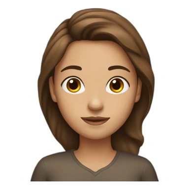 Girl with brown eys and brown hair. sticker