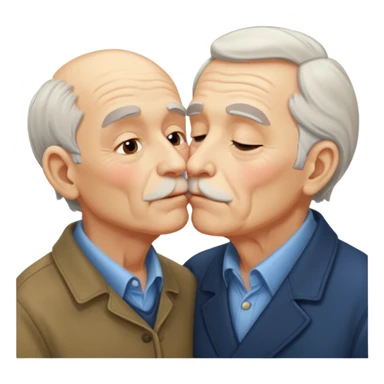 2 old men kissing eachother  sticker