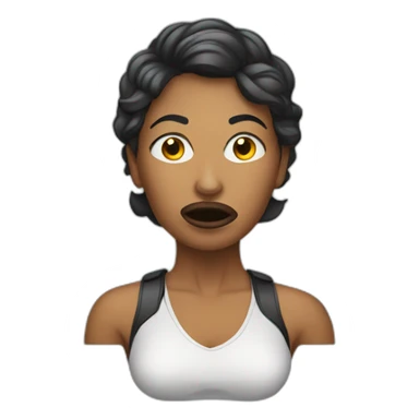 A woman with a ballgag sticker