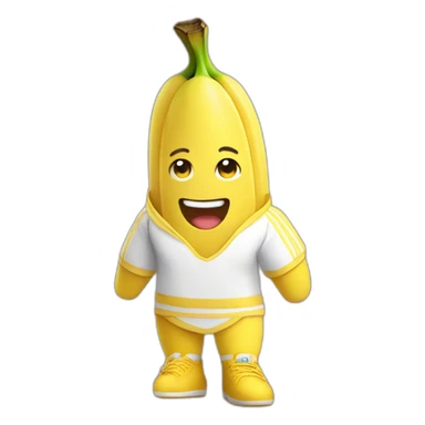 kawaii  banana in tennis uniform sticker