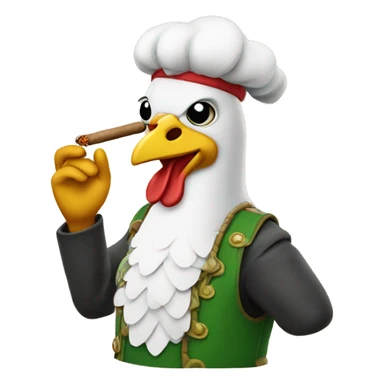 Ja chicken Smoking joint With wearing crocks  sticker