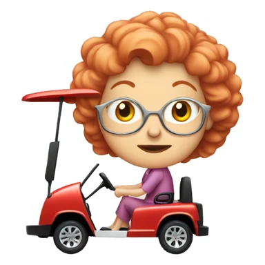 Red hair old lady golf cart sticker