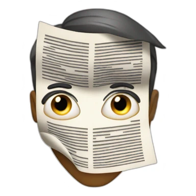guy holding newspaper infront of face sticker