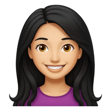 Mujer trigueña pelo negro largo sticker