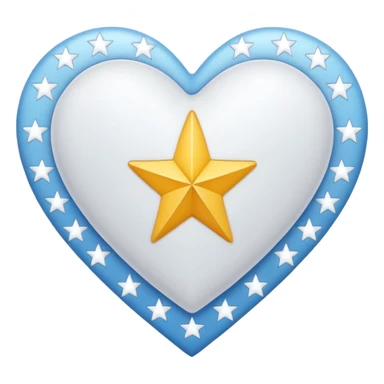 white heart with a star pattern sticker