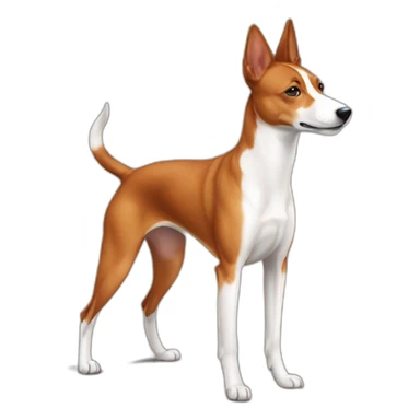 red and white male basenji sticker