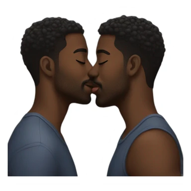 black gay guys kissing sticker