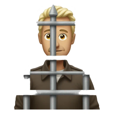 man behind railings like if it was arrested sticker