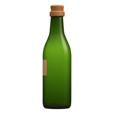 green square bottle with crok and brown label sticker