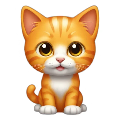 Orange standing kitten  sticker