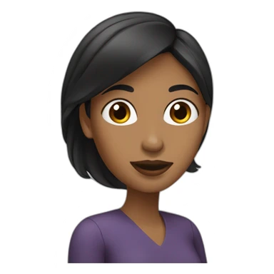 MUJER CON CABELLO NEGRO LARGO CON UNA TASA DE CAFE sticker