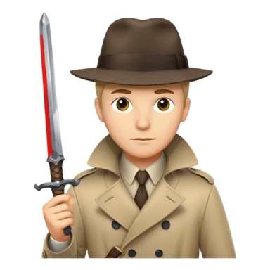 Detective with sword sticker