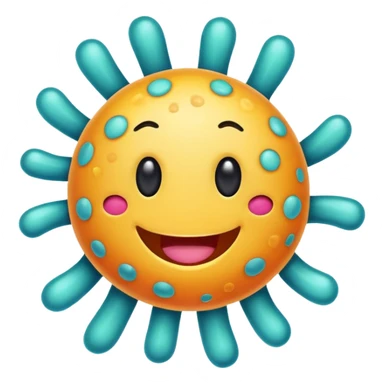 Happy microbe sticker