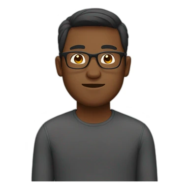 brown guy with rectangular specs, mid size body sticker