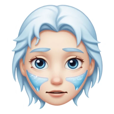 Frozen face with half-lidded eyes sticker