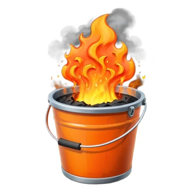 bucket with lava and rising smoke sticker