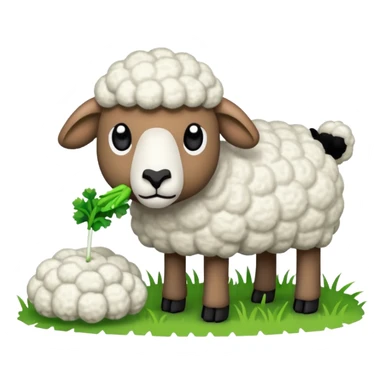 pixelated 2d sheep eating words "update" sticker