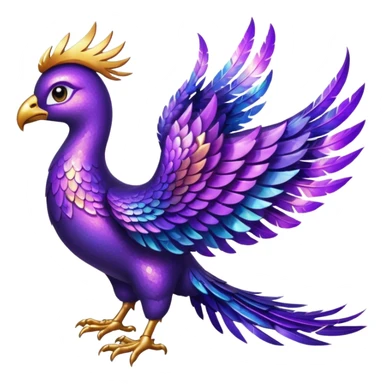 glitter purple phoenix sticker