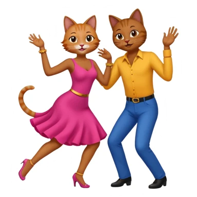 Cats couple salsa dancing  sticker