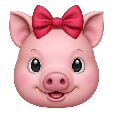 pig face with a bow sticker